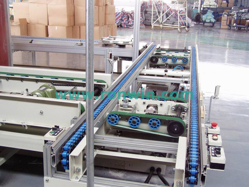Sistema de transportador de cadena de pliegue de velocidad para la línea de producción
